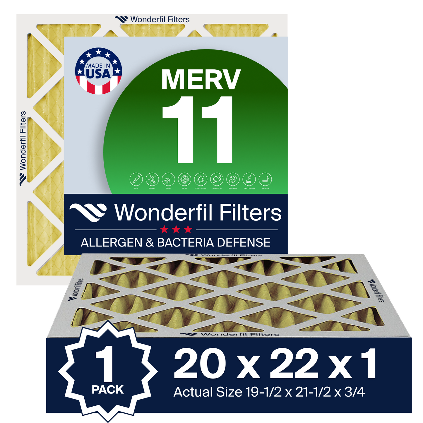 MERV 11 20x22x1 Air Filter 1 Pack