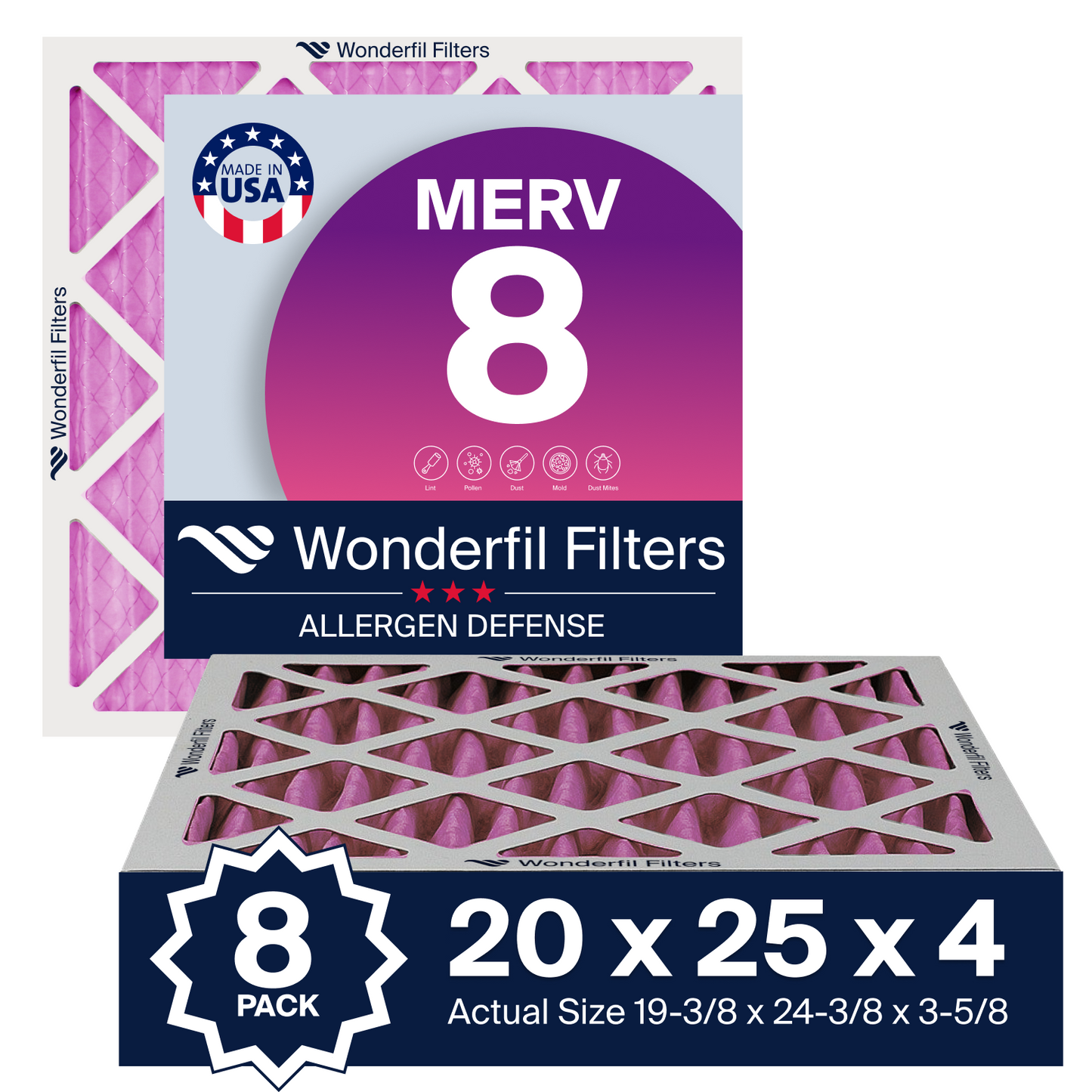 MERV 8 20x25x4 Air Filter 8 Pack