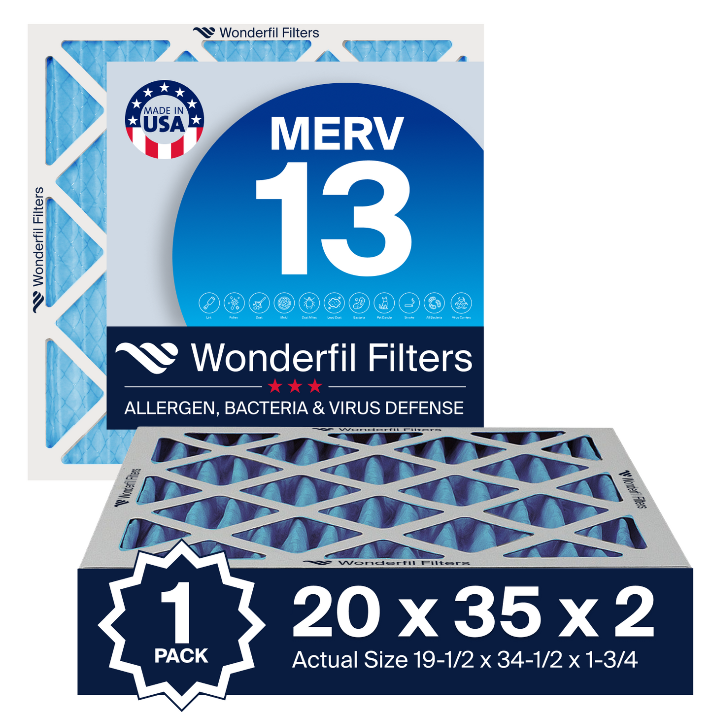 MERV 13 20x35x2 Air Filter 1 Pack