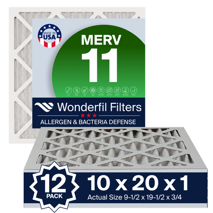 MERV 11 10x20x1 Air Filter 12 Pack