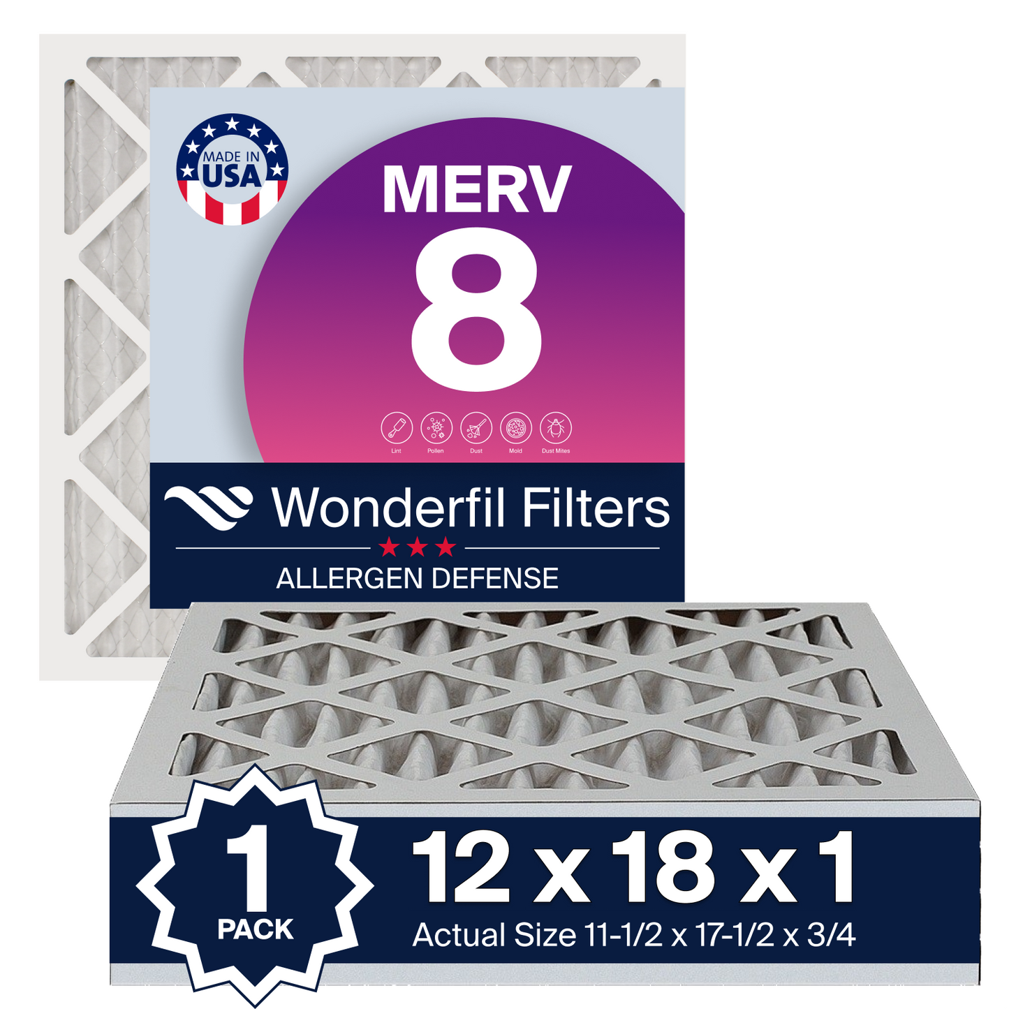 MERV 8 12x18x1 Air Filter 1 Pack