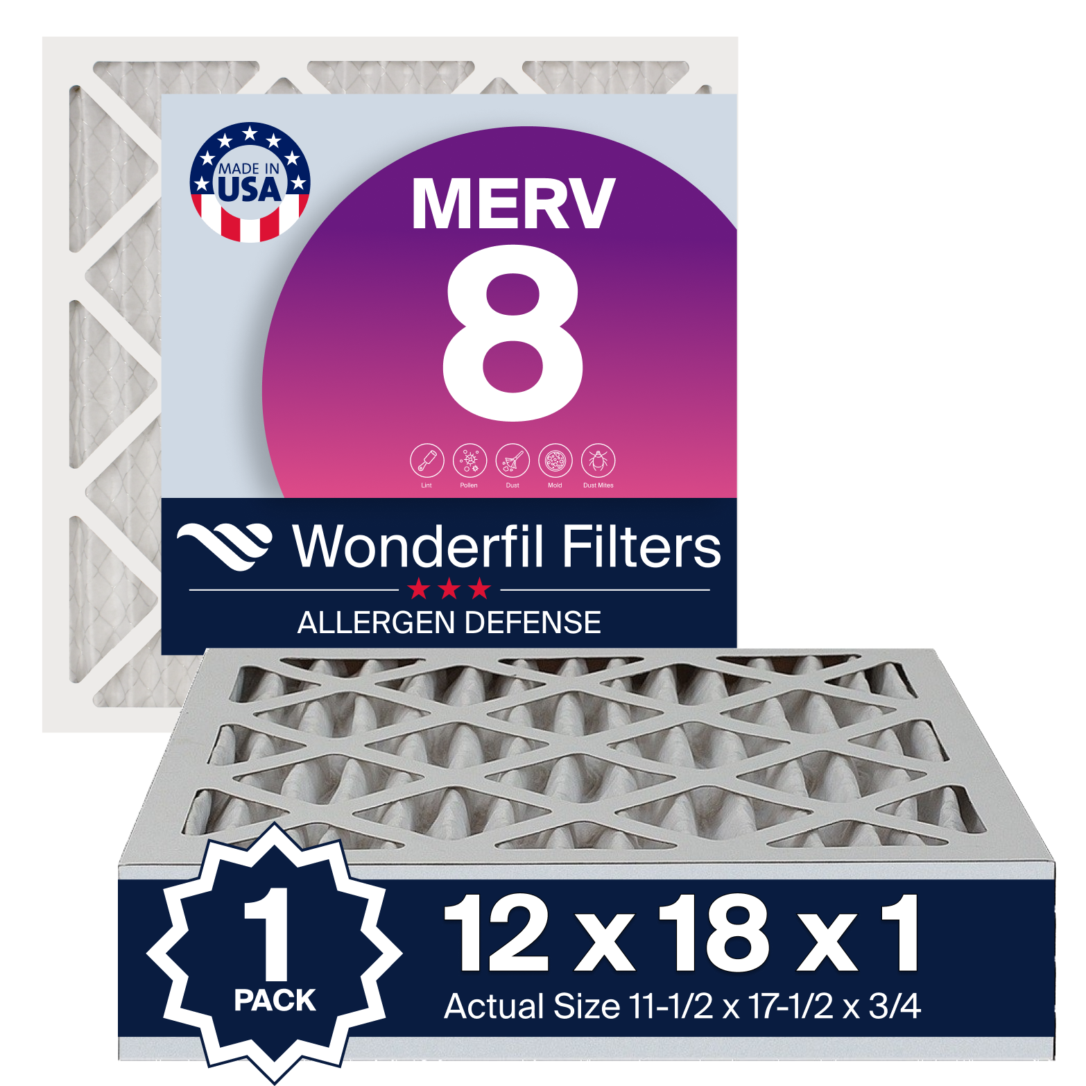 MERV 8 12x18x1 Air Filter 1 Pack