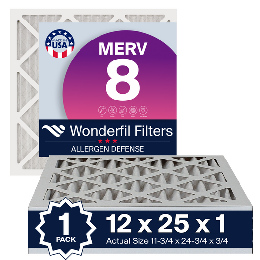 MERV 8 12x25x1 Air Filter 1 Pack