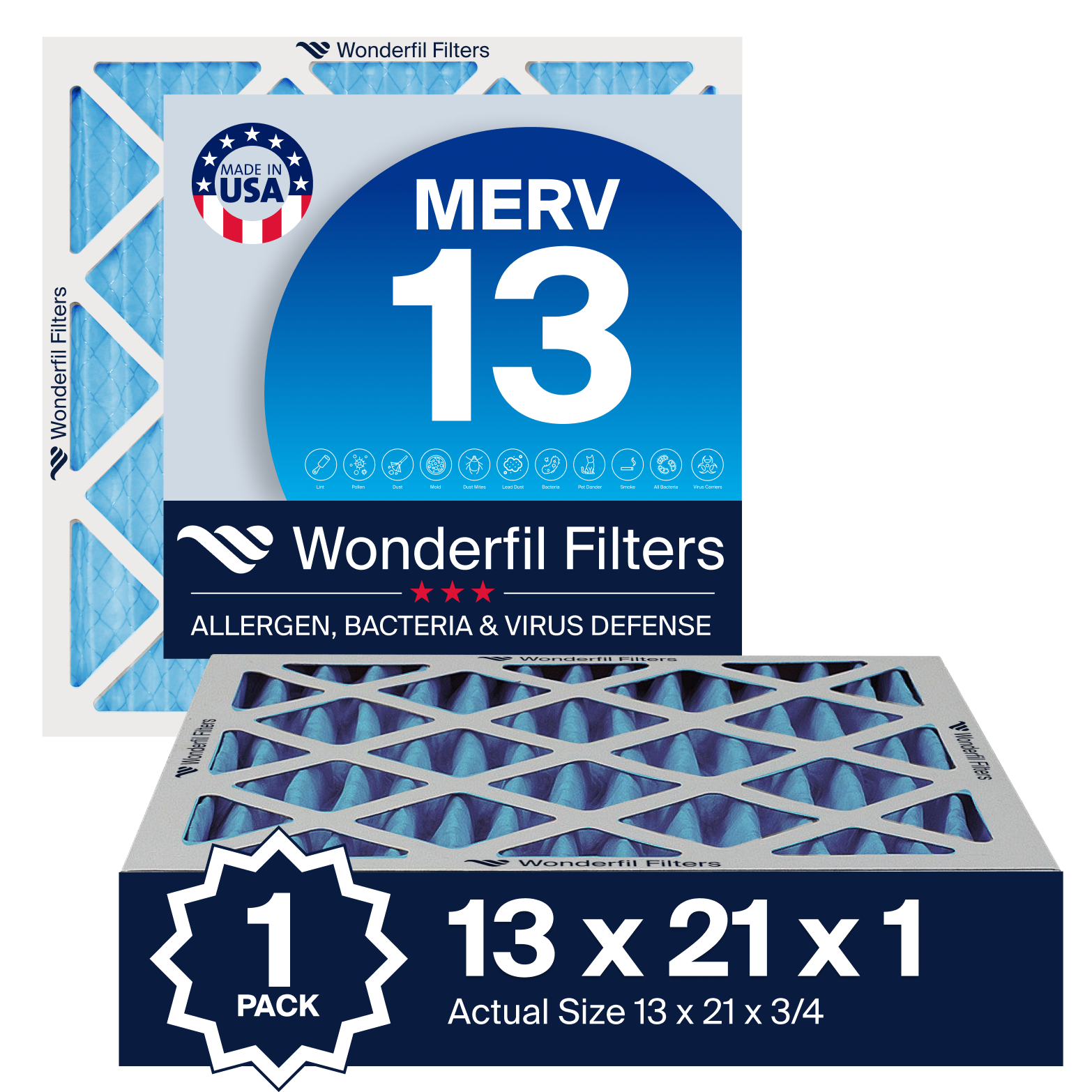 MERV 13 13x21x1 Air Filter 1 Pack
