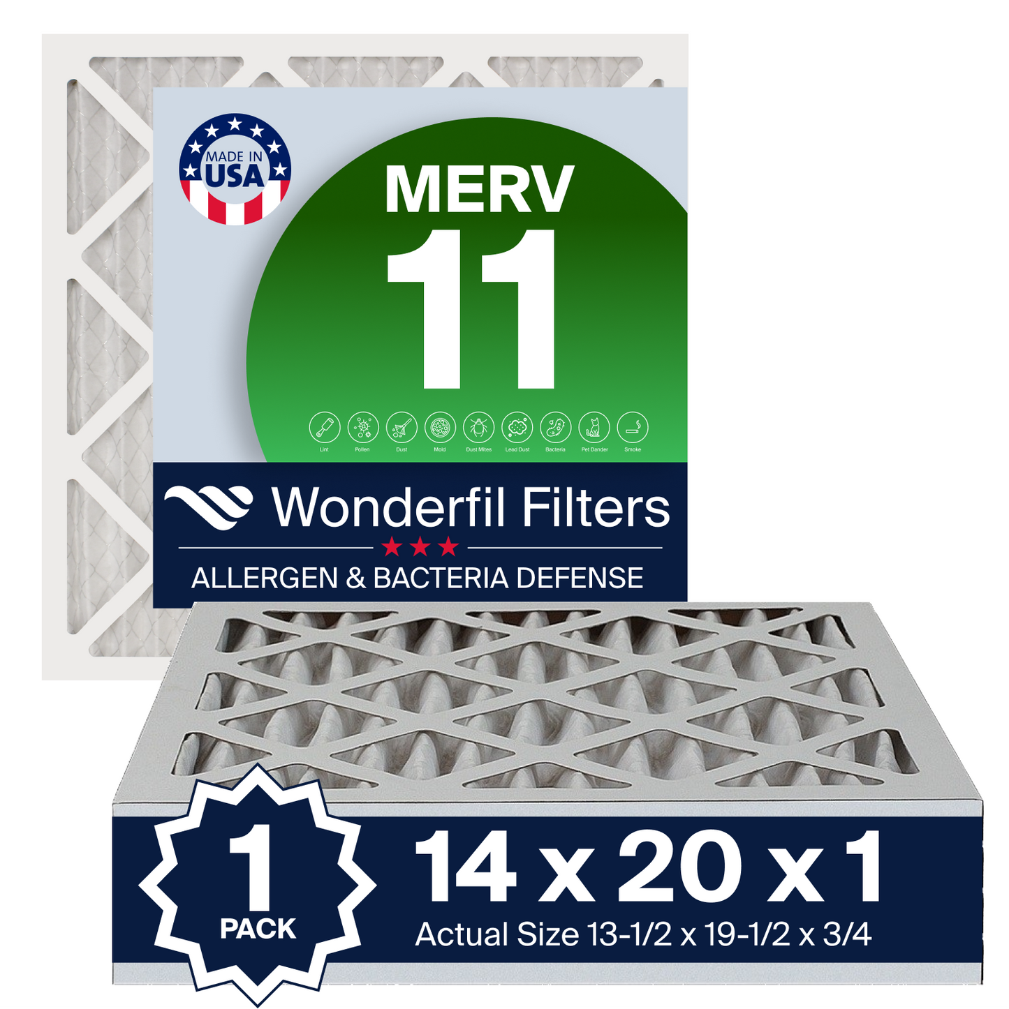 MERV 11 14x20x1 Air Filter 1 Pack