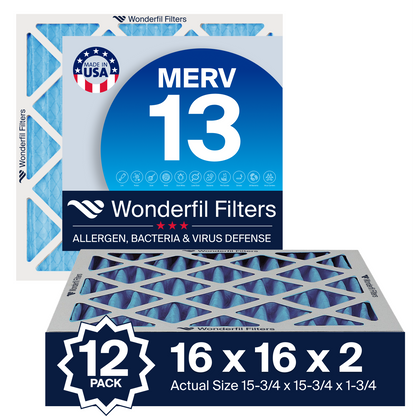MERV 13 16x16x2 Air Filter 12 Pack