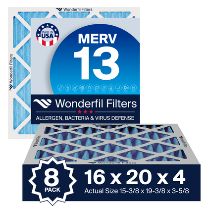 MERV 13 16x20x4 Air Filter 8 Pack
