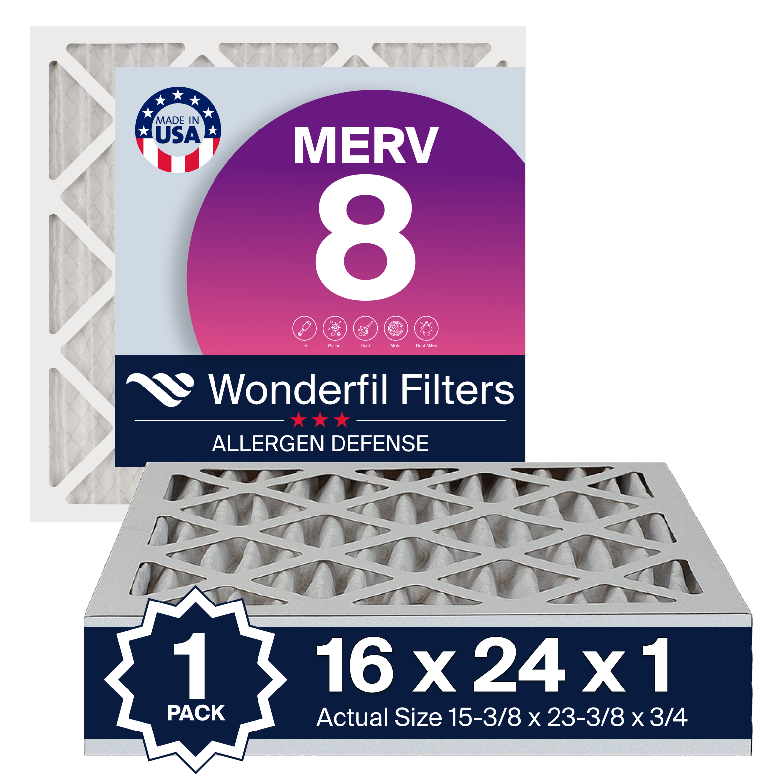 MERV 8 16x24x1 Air Filter 1 Pack