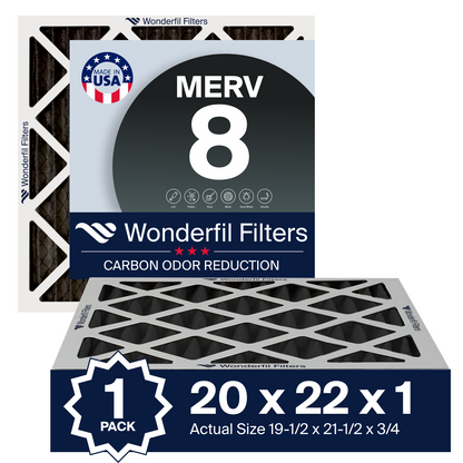 MERV 8 Carbon 20x22x1 Air Filter 1 Pack