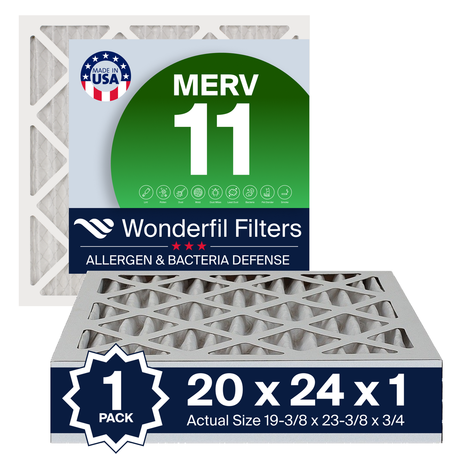 MERV 11 20x24x1 Air Filter 1 Pack