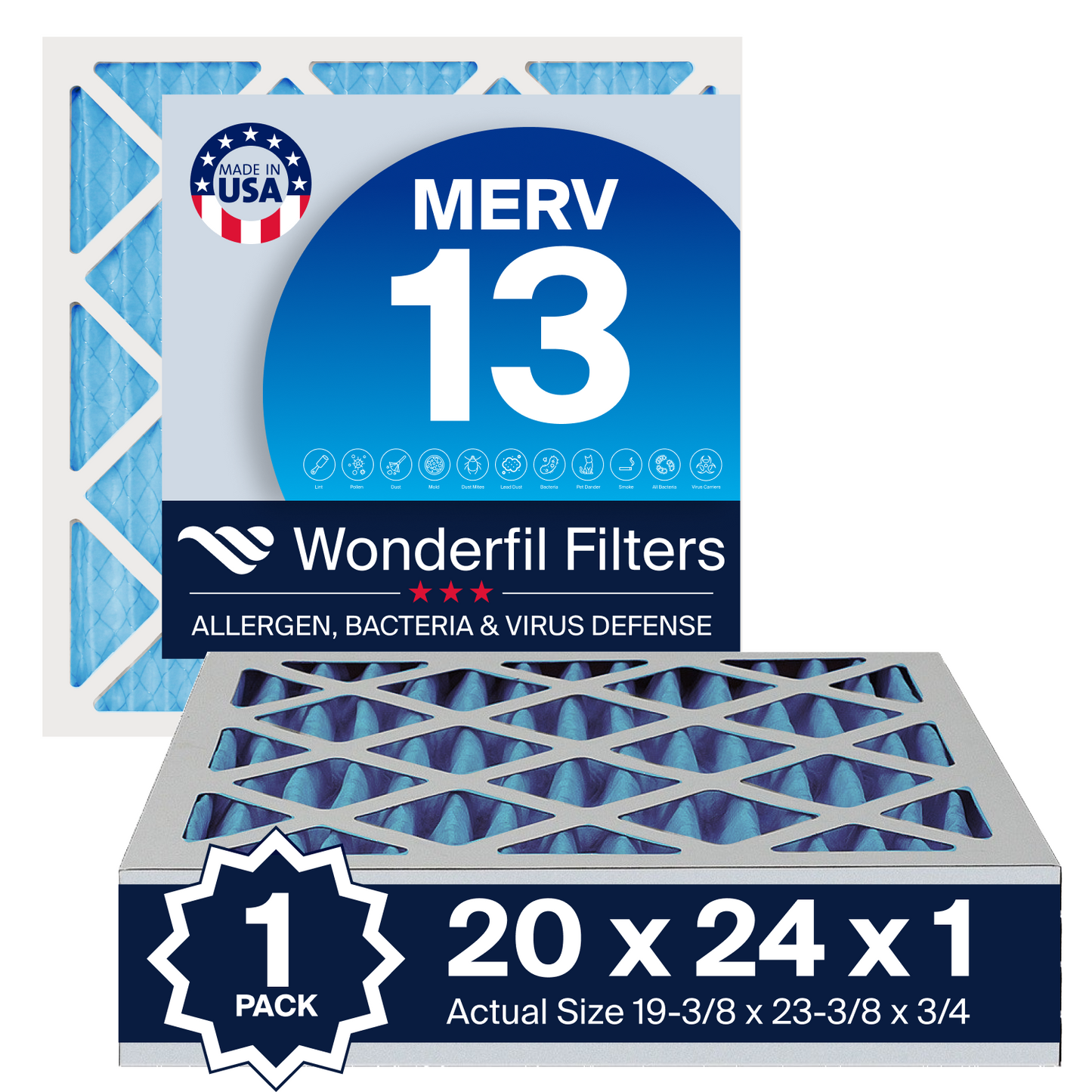 MERV 13 20x24x1 Air Filter 1 Pack