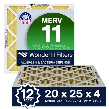 MERV 11 20x25x4 Air Filter 12 Pack