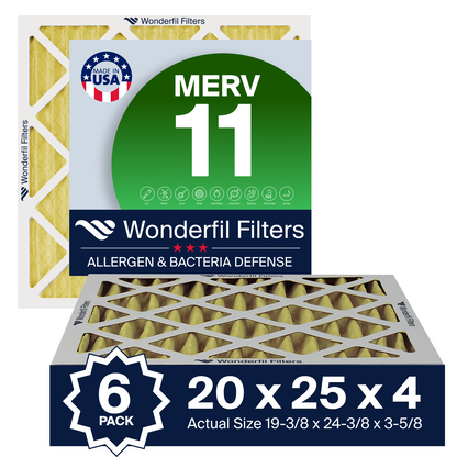 MERV 11 20x25x4 Air Filter 6 Pack