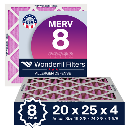 MERV 8 20x25x4 Air Filter 8 Pack