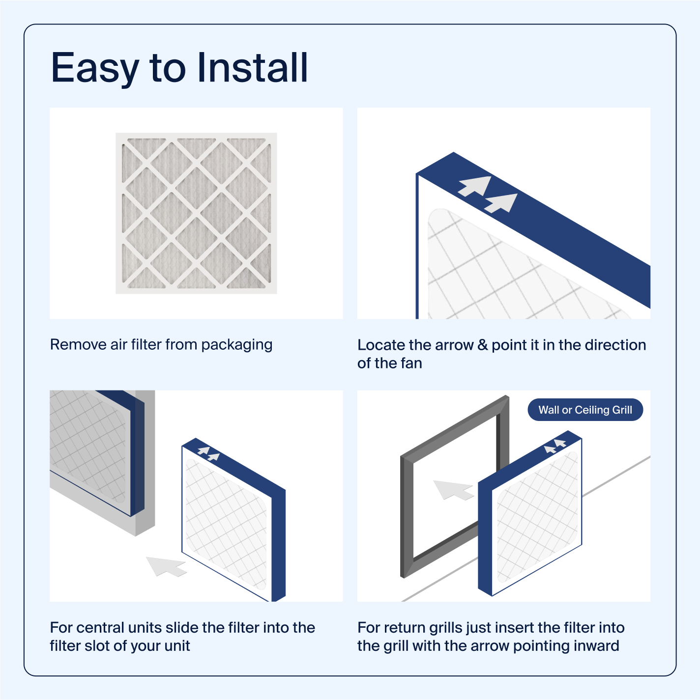 Directions on how to install an Air Filter